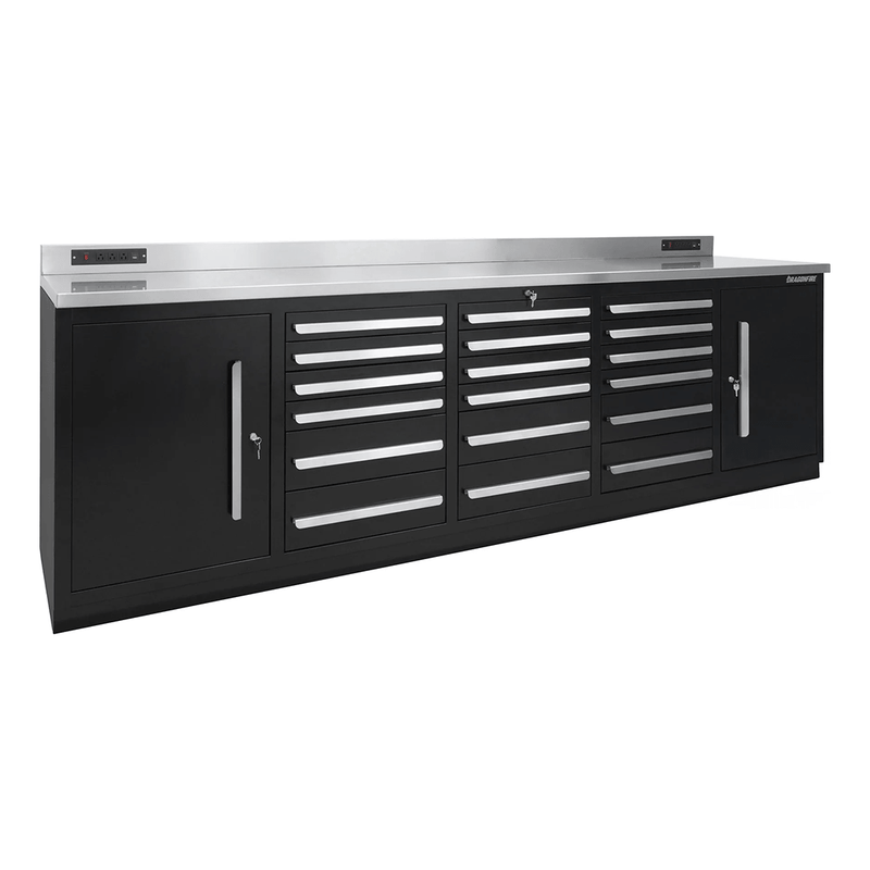 Dragonfire Tools Pro Series 18-Drawer 9-Foot Workbench (Black)