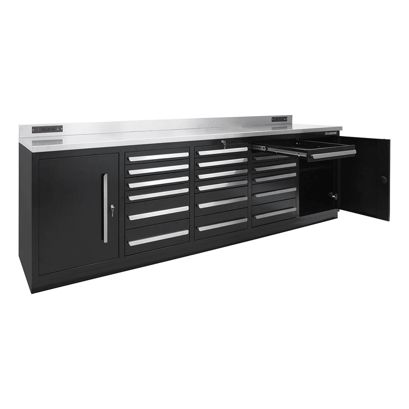 Dragonfire Tools Pro Series 18-Drawer 9-Foot Workbench (Black)