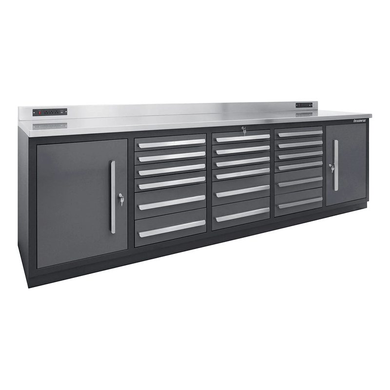 Dragonfire Tools Pro Series 18-Drawer 9-Foot Workbench (Grey)