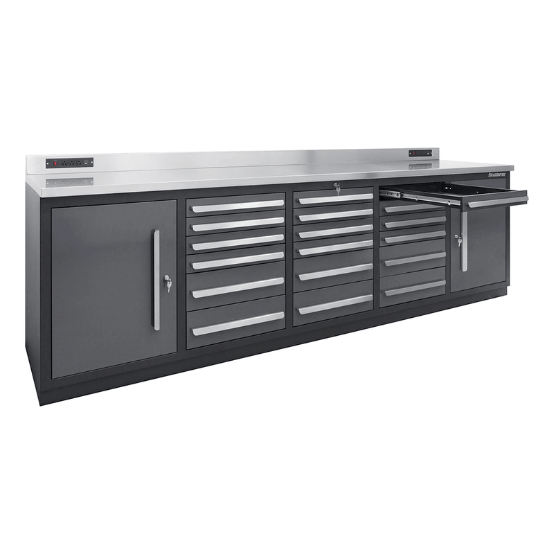Dragonfire Tools Pro Series 18-Drawer 9-Foot Workbench (Grey)