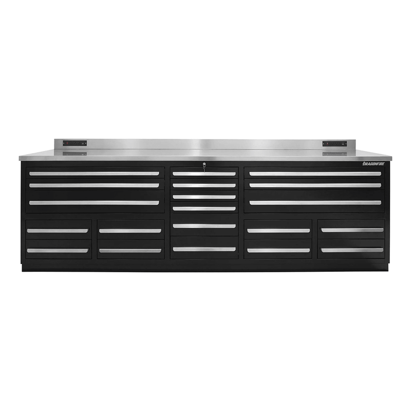 Dragonfire Tools Pro Series 20-Drawer 9-Foot Workbench (Black)