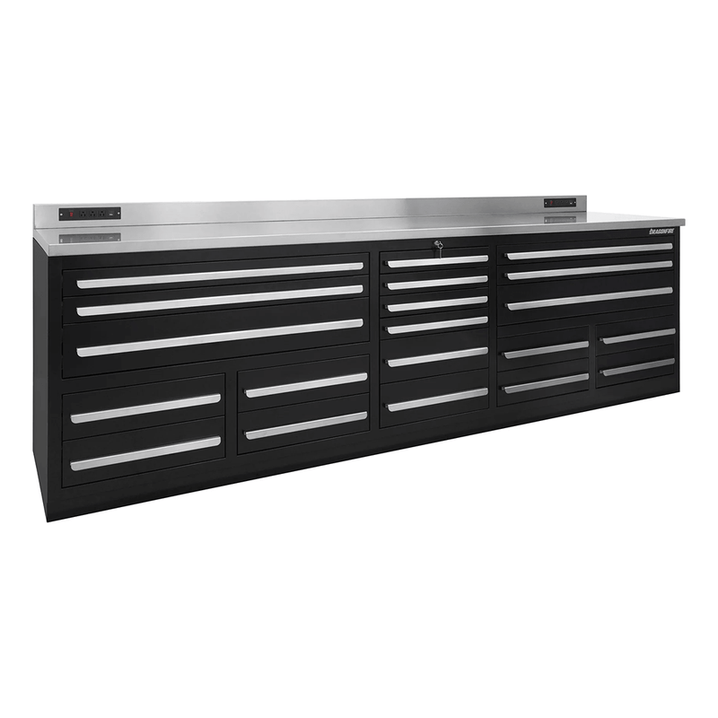 Dragonfire Tools Pro Series 20-Drawer 9-Foot Workbench (Black)