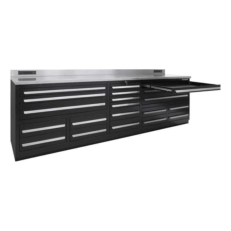 Dragonfire Tools Pro Series 20-Drawer 9-Foot Workbench (Black)