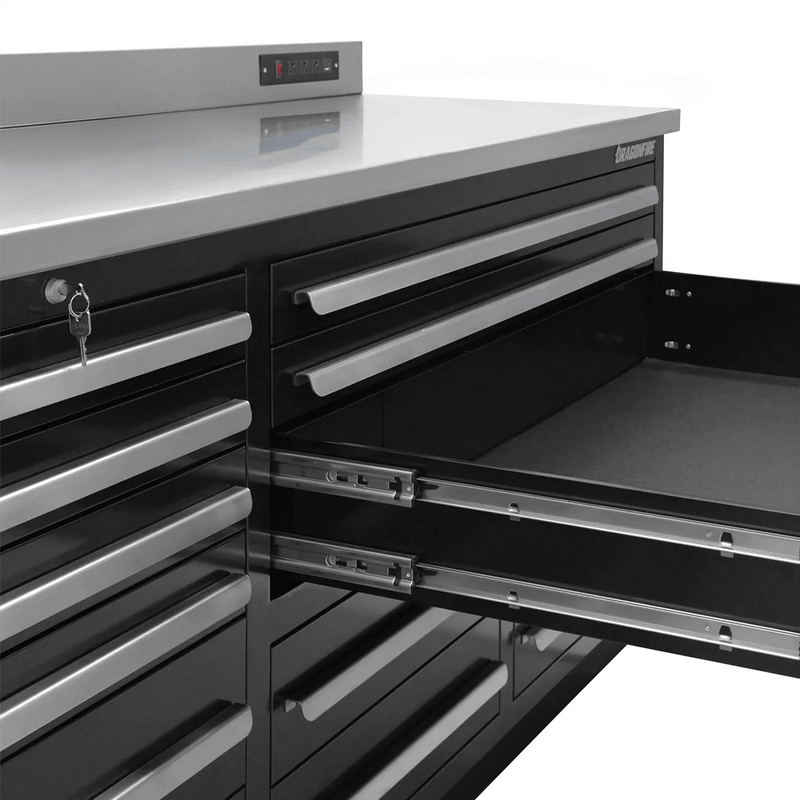 Dragonfire Tools Pro Series 20-Drawer 9-Foot Workbench (Black)