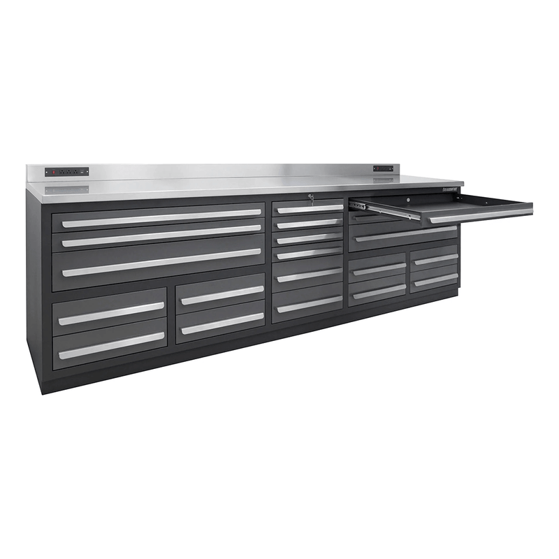 Dragonfire Tools Pro Series 20-Drawer 9-Foot Workbench (Grey)