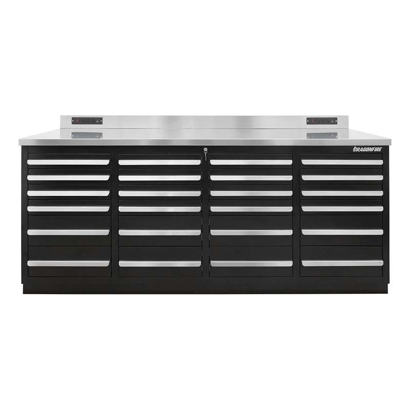 Dragonfire Tools Pro Series 24-Drawer 7-Foot Workbench (Black)