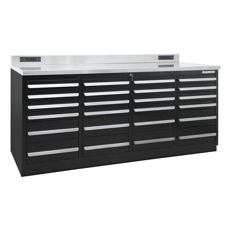 Dragonfire Tools Pro Series 24-Drawer 7-Foot Workbench (Black)