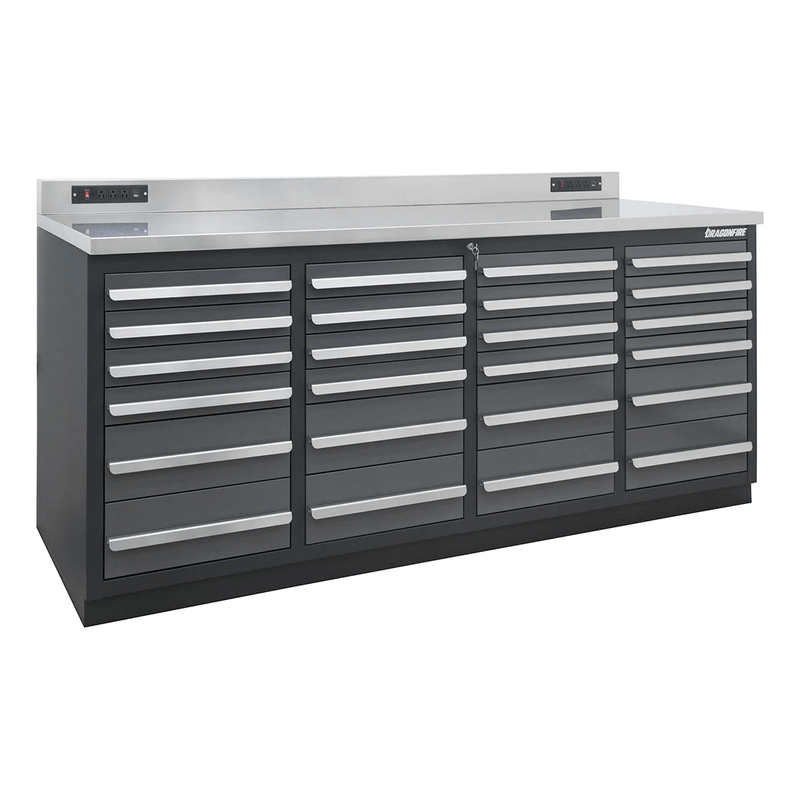 Dragonfire Tools Pro Series 24-Drawer 7-Foot Workbench (Grey)