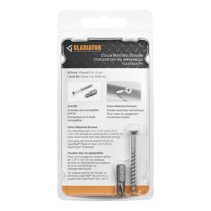 Gladiator Color Matched Screws in Light Gray (32-Pack)