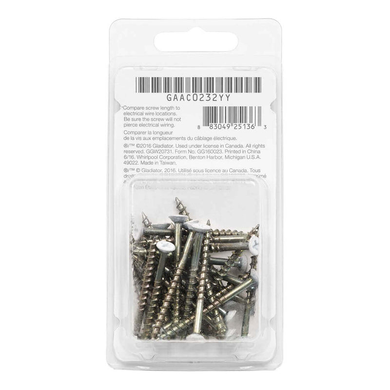 Gladiator Color Matched Screws in Light Gray (32-Pack)
