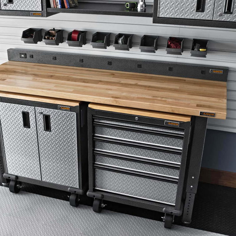 Gladiator 6-Foot Wide 9-Outlet Workbench Powerstrip (Hammered Granite)