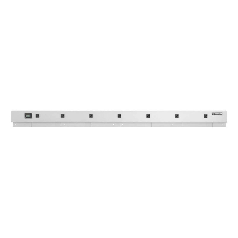 Gladiator 6-Foot Wide 9-Outlet Workbench Powerstrip (White)