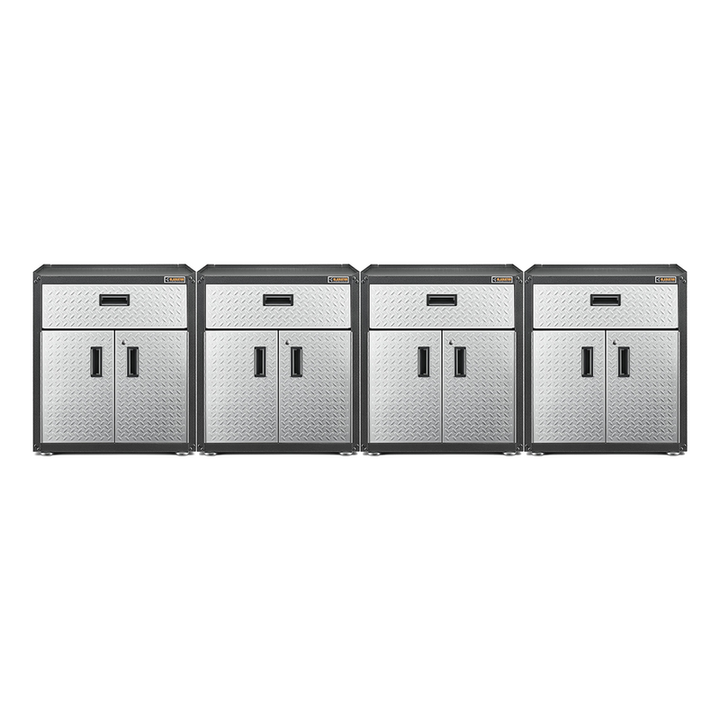 Gladiator Ready-to-Assemble 3/4-Door Modular GearBox (Silver Tread) 4-Pack