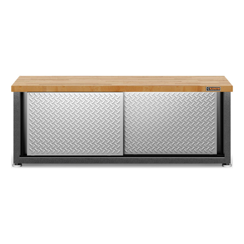 Gladiator Ready-to-Assemble Shoe Storage Bench (Silver Tread)