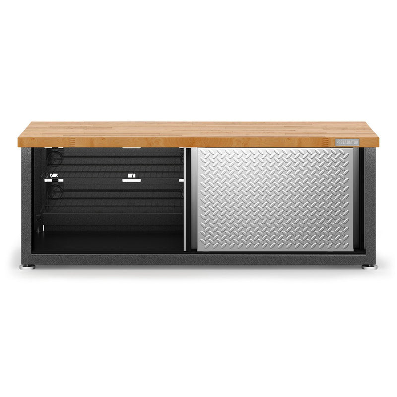 Gladiator Ready-to-Assemble Shoe Storage Bench (Silver Tread)