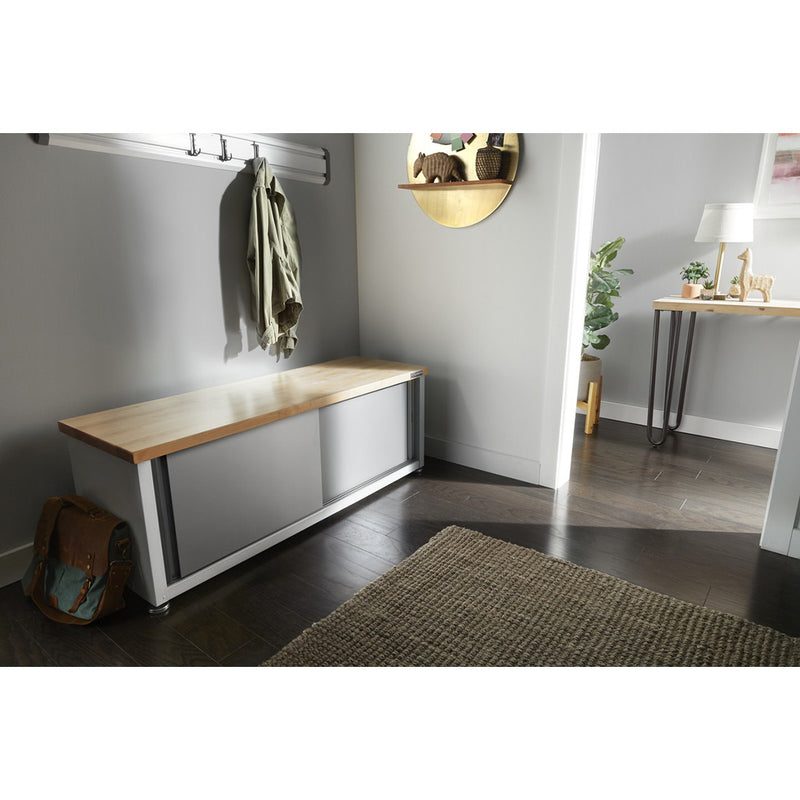 Gladiator Ready-to-Assemble Shoe Storage Bench (Gray Slate)