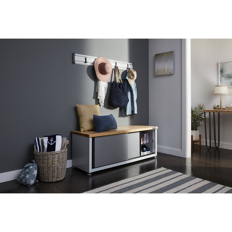 Gladiator Ready-to-Assemble Shoe Storage Bench (Gray Slate)