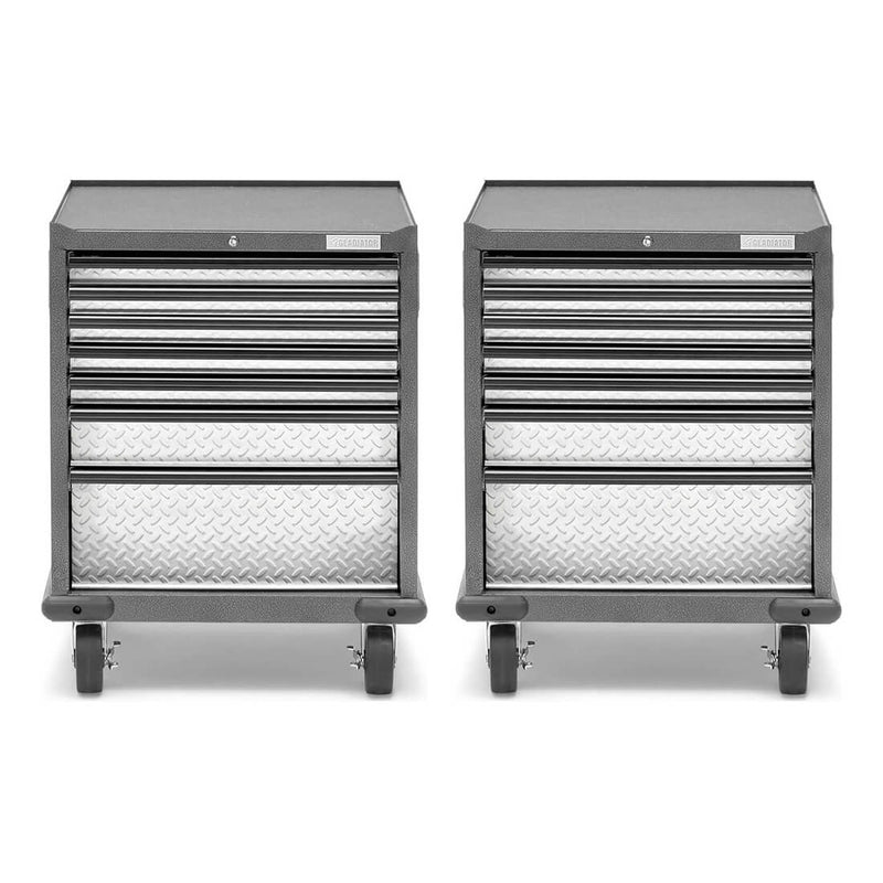 Gladiator Premier Pre-Assembled 7 Drawer Modular Tool Storage Cabinet (Silver Tread) 2-Pack
