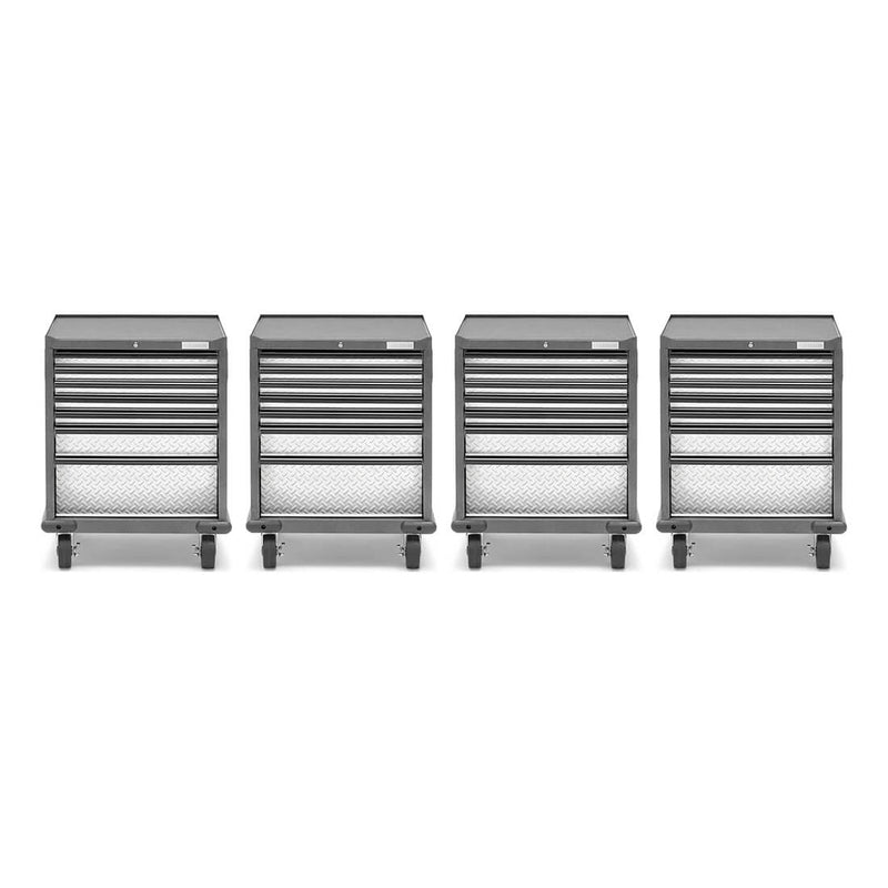 Gladiator Premier Pre-Assembled 7 Drawer Modular Tool Storage Cabinet (Silver Tread) 4-Pack