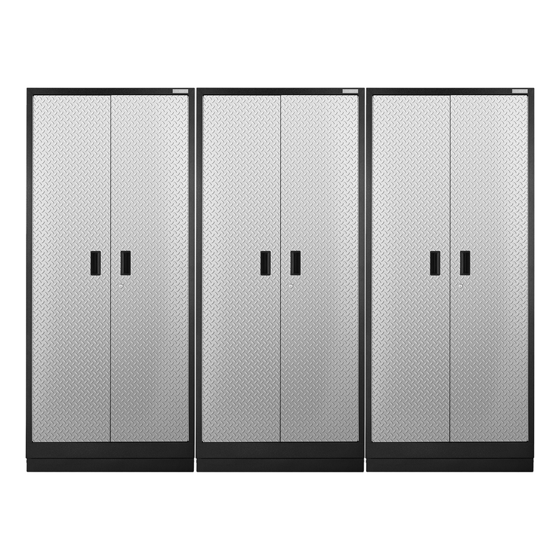 Gladiator Premier Pre-Assembled 84" Tall Cabinet (Silver Tread) 3-Pack
