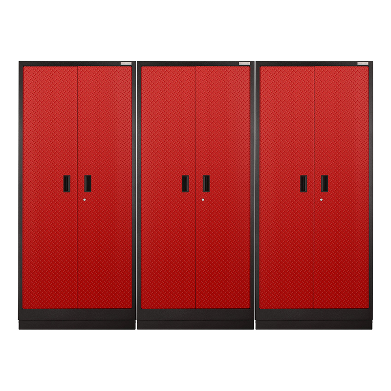 Gladiator Premier Pre-Assembled 84" Tall Cabinet (Red Tread) 3-Pack