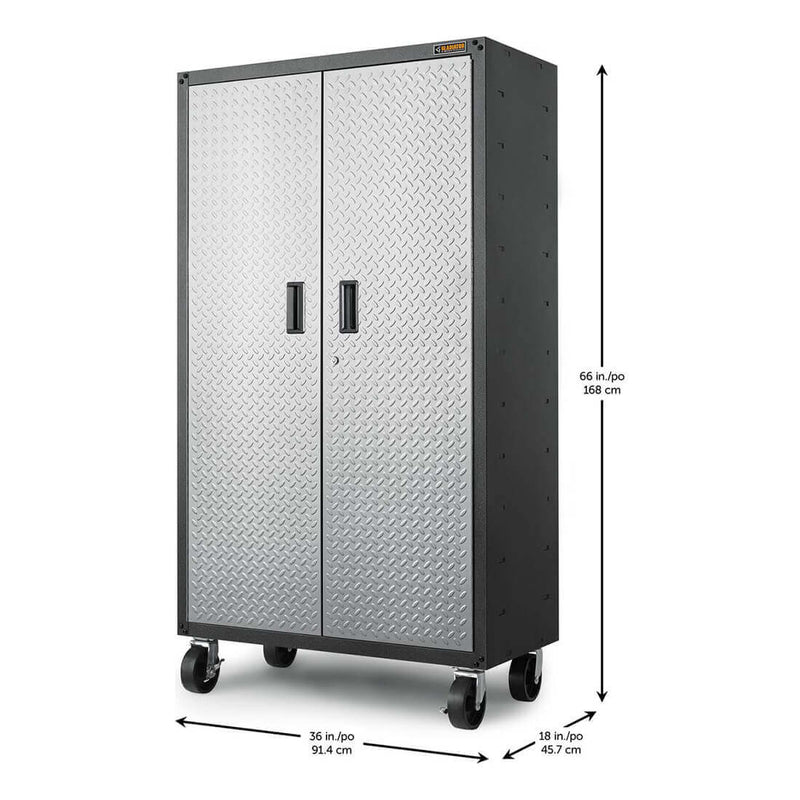 Gladiator Ready-to-Assemble Mobile Storage Cabinet (Silver Tread)