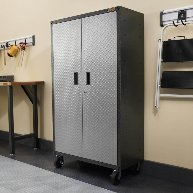 Gladiator Ready-to-Assemble Mobile Storage Cabinet (Silver Tread)
