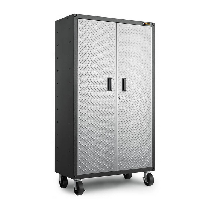 Gladiator Ready-to-Assemble Mobile Storage Cabinet (Silver Tread) 3-Pack