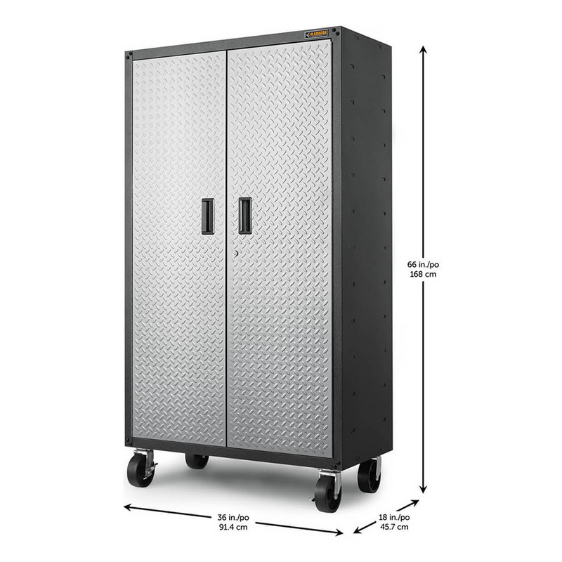 Gladiator Ready-to-Assemble Mobile Storage Cabinet (Silver Tread) 4-Pack