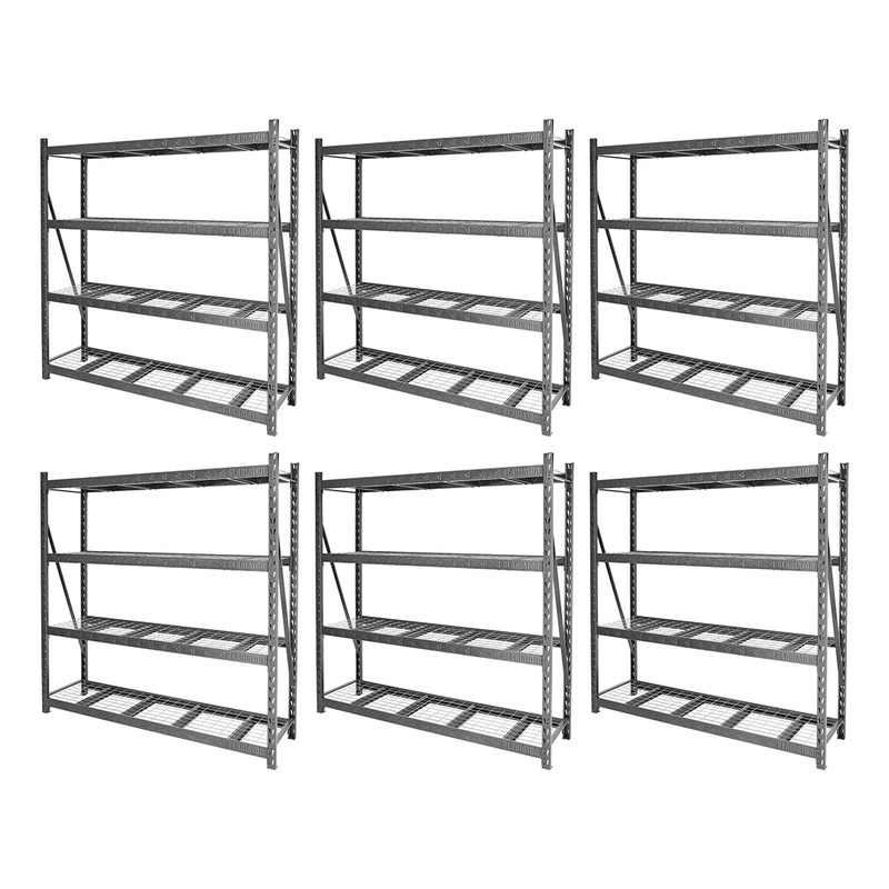 Gladiator 90" x 90" Heavy Duty Mega Rack with Four Adjustable Shelves (6-Pack)