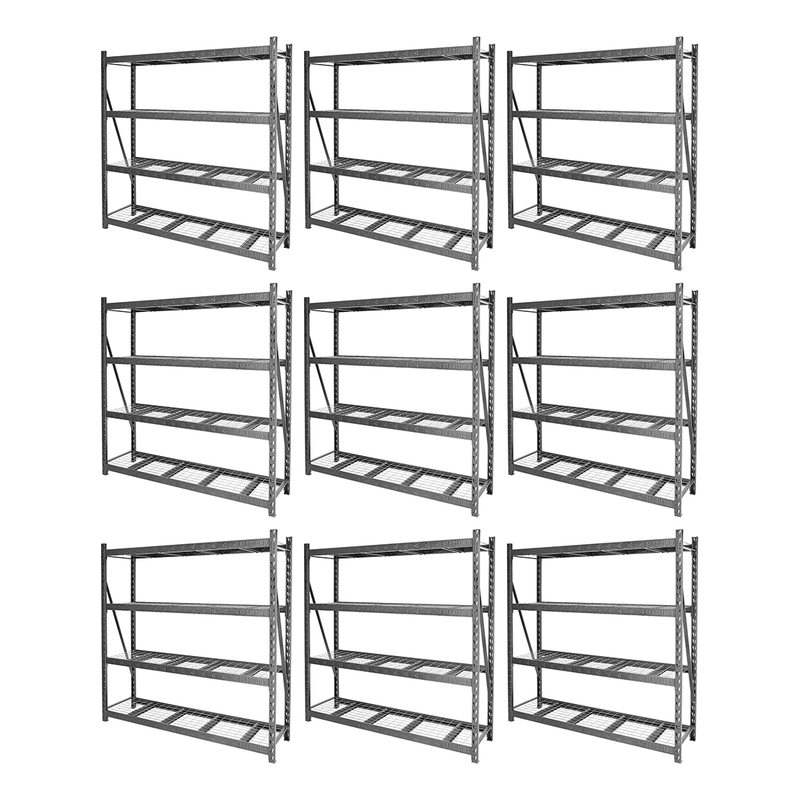 Gladiator 90" x 90" Heavy Duty Mega Rack with Four Adjustable Shelves (9-Pack)