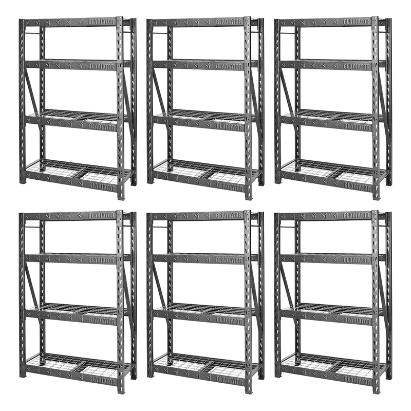 Gladiator 48" Wide Heavy Duty Storage Rack (Hammered Granite) 6-Pack
