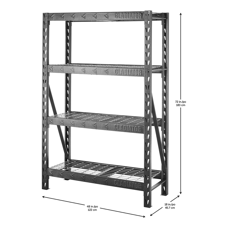 Gladiator 48" Wide Heavy Duty Storage Rack (Hammered Granite) 5-Pack
