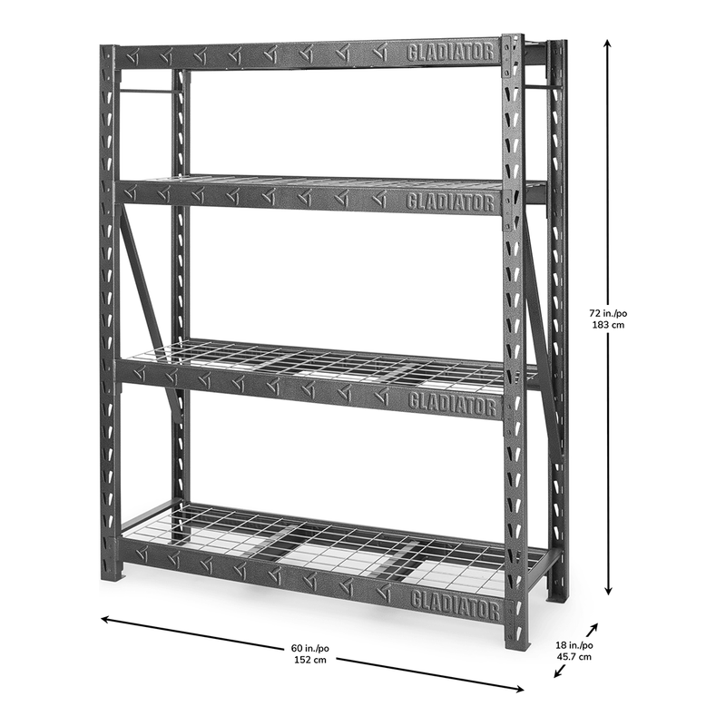 Gladiator 60" Wide Heavy Duty Storage Rack (Hammered Granite)