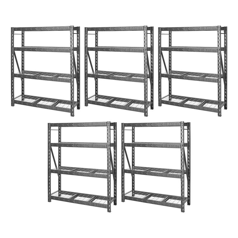 Gladiator 60" Wide Heavy Duty Storage Rack (Hammered Granite) 5-Pack