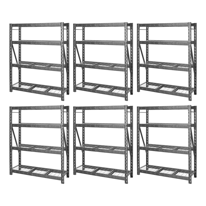 Gladiator 60" Wide Heavy Duty Storage Rack (Hammered Granite) 6-Pack
