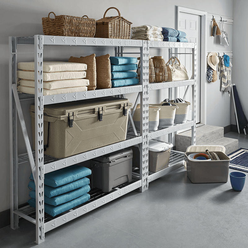 Gladiator 60" Wide Heavy Duty Rack with Four 18" Deep Shelves (White)