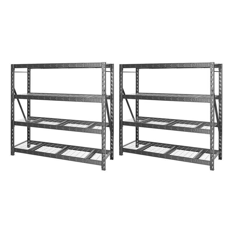 Gladiator 77" Wide Heavy Duty Rack with Four Adjustable Shelves (2-Pack)