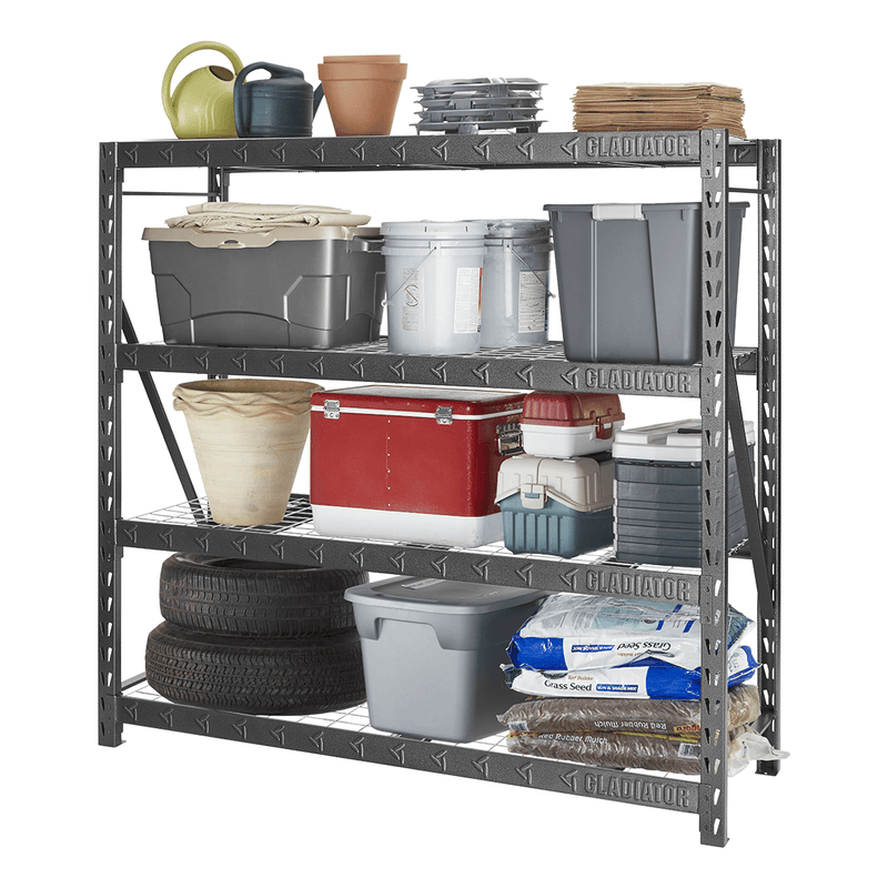 Gladiator 77" Wide Heavy Duty Rack with Four Adjustable Shelves (7-Pack)