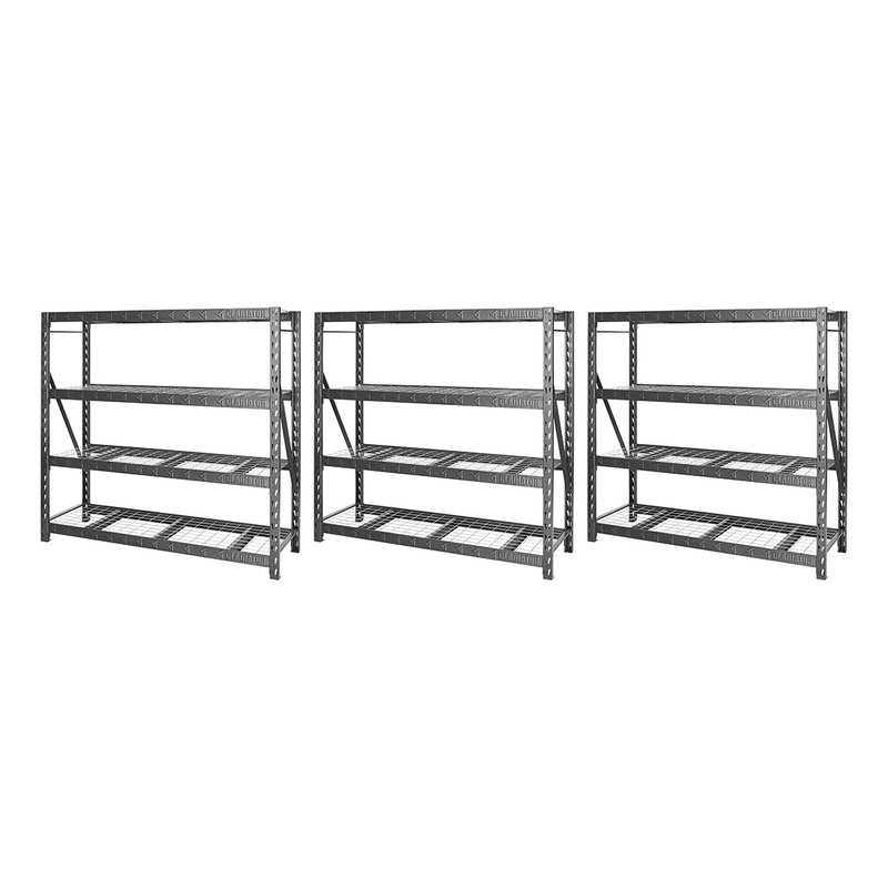 Gladiator 77" Wide Heavy Duty Rack with Four Adjustable Shelves (3-Pack)