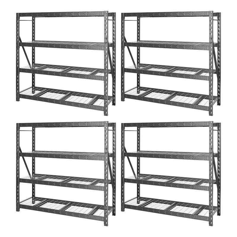 Gladiator 77" Wide Heavy Duty Rack with Four Adjustable Shelves (4-Pack)
