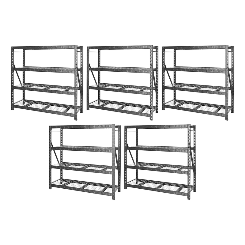 Gladiator 77" Wide Heavy Duty Rack with Four Adjustable Shelves (5-Pack)