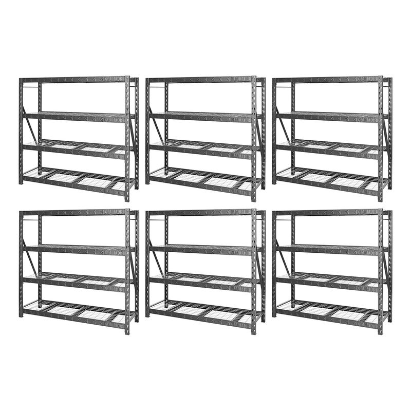 Gladiator 77" Wide Heavy Duty Rack with Four Adjustable Shelves (6-Pack)
