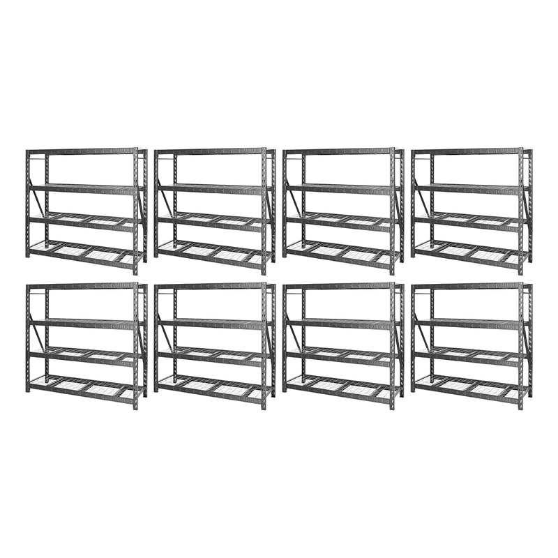 Gladiator 77" Wide Heavy Duty Rack with Four Adjustable Shelves (8-Pack)