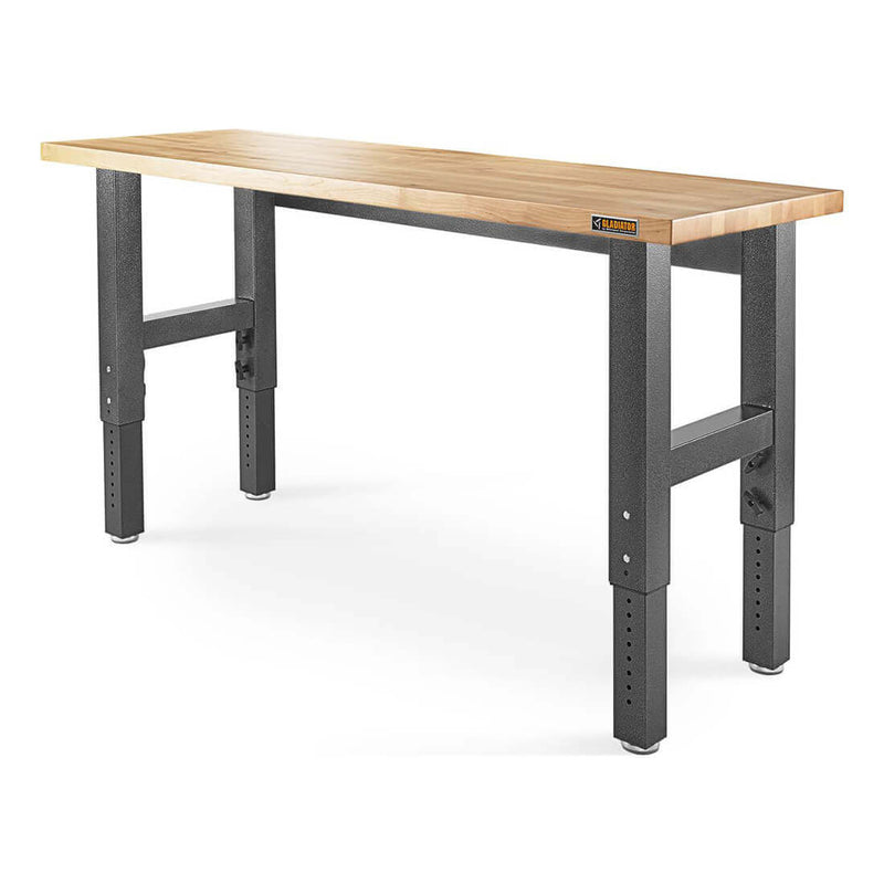 Gladiator 6-Foot Adjustable Height Hardwood Workbench (Hammered Granite)