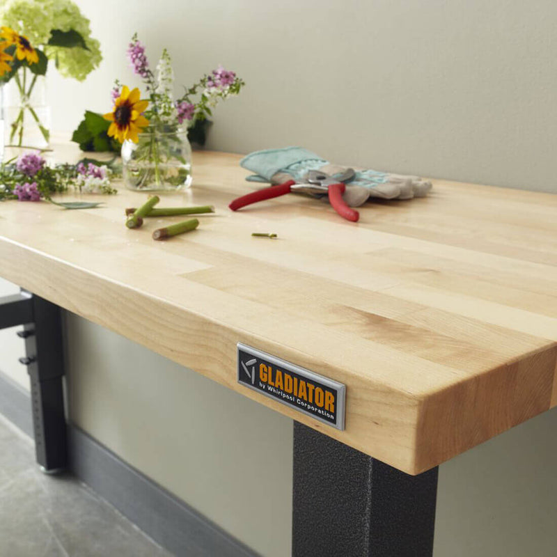 Gladiator 6-Foot Adjustable Height Hardwood Workbench (Hammered Granite)