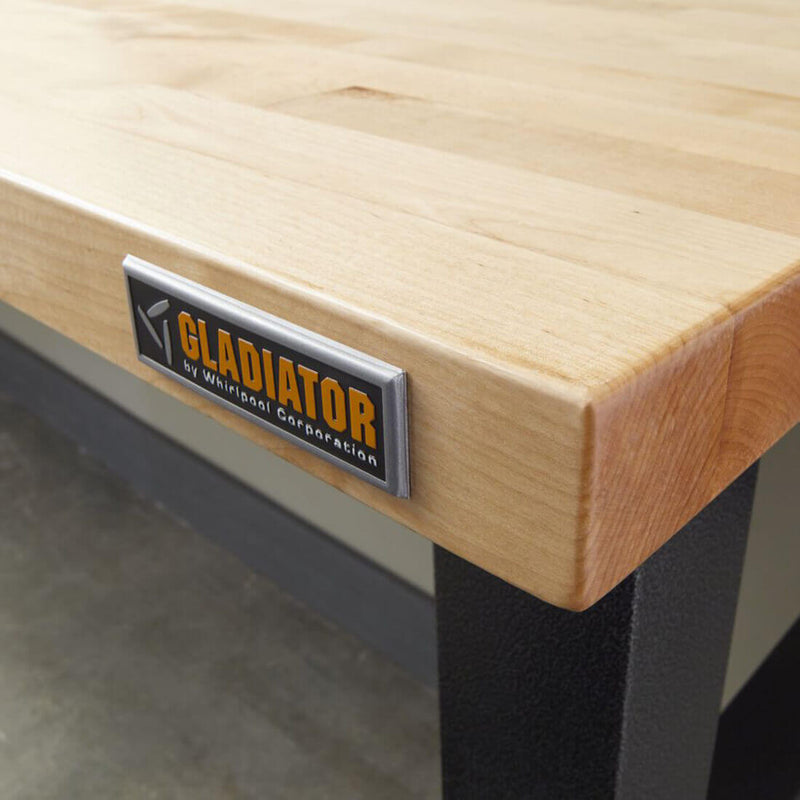 Gladiator 8-Foot Adjustable Height Hardwood Workbench (Hammered Granite)
