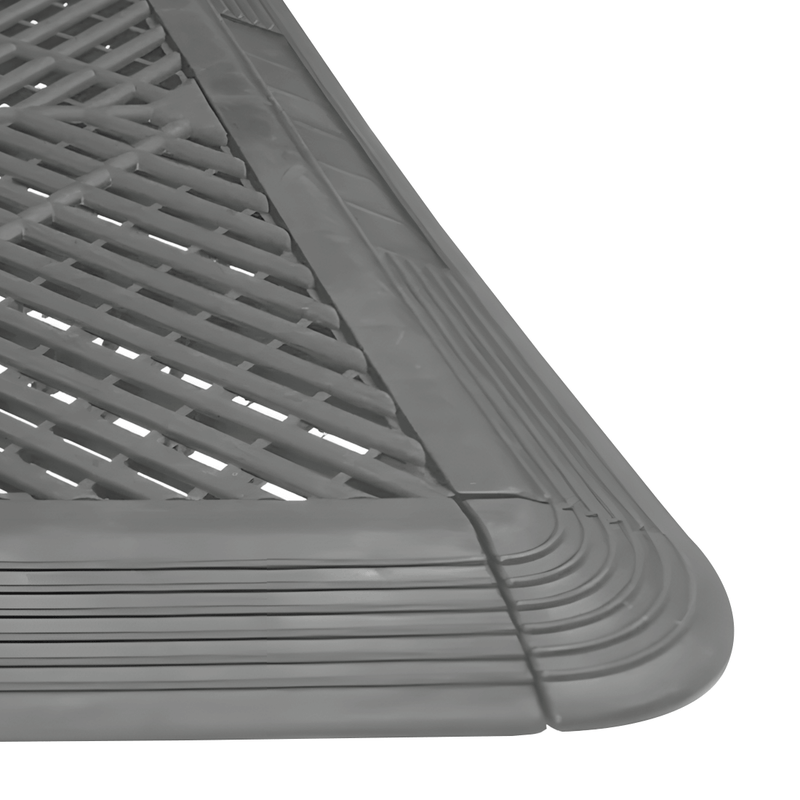 MonsterRAX Interlocking Grey Garage Floor Tiles Edge and Corner Kit (Female - Looped)