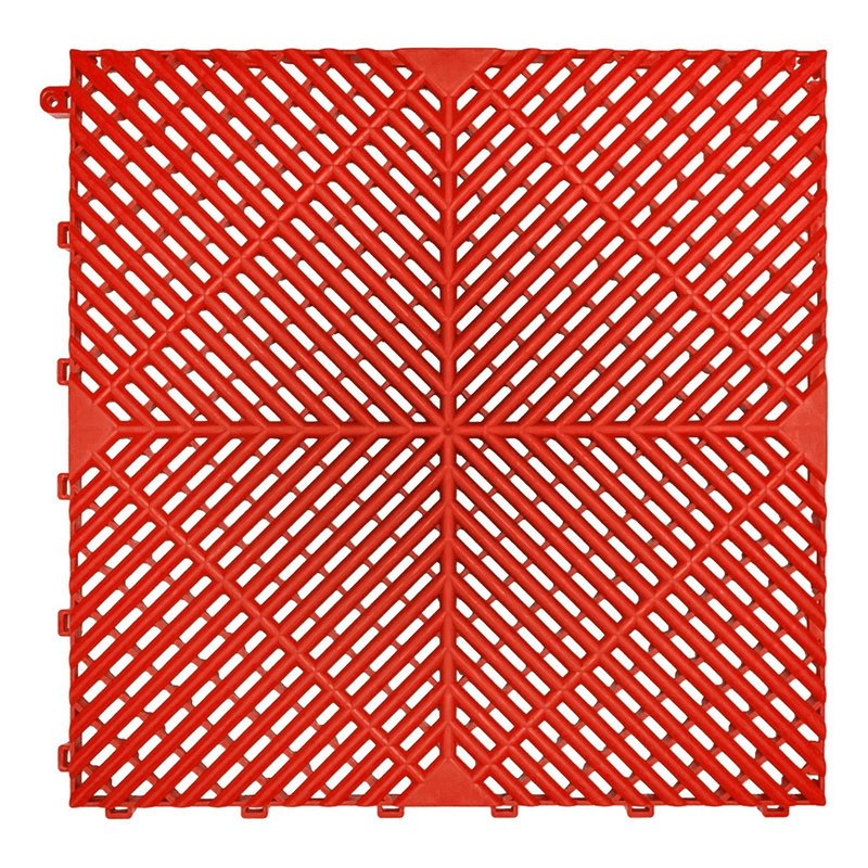 SafeRacks Interlocking Red Garage Floor Tiles (16 Pack)