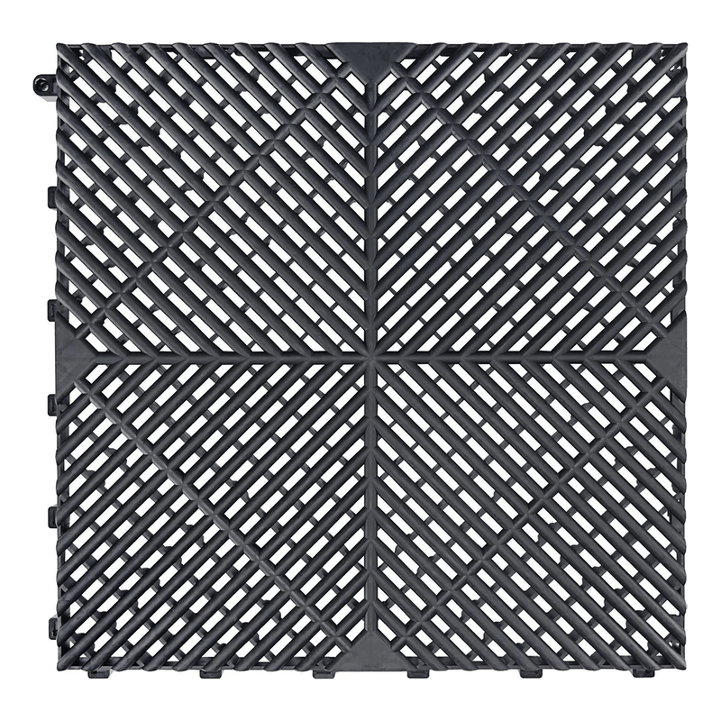 SafeRacks Interlocking Black Garage Floor Tiles (48 Pack)